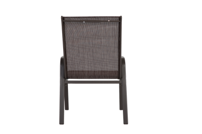 4 Piece Patio Chairs, Outdoor Camping Chairs with Breathable Textilene Fabric, Set of 2 Garden Chairs with Armrest High Backrest for Garden Patio Pool Beach Yard Space Saving ( Brown)