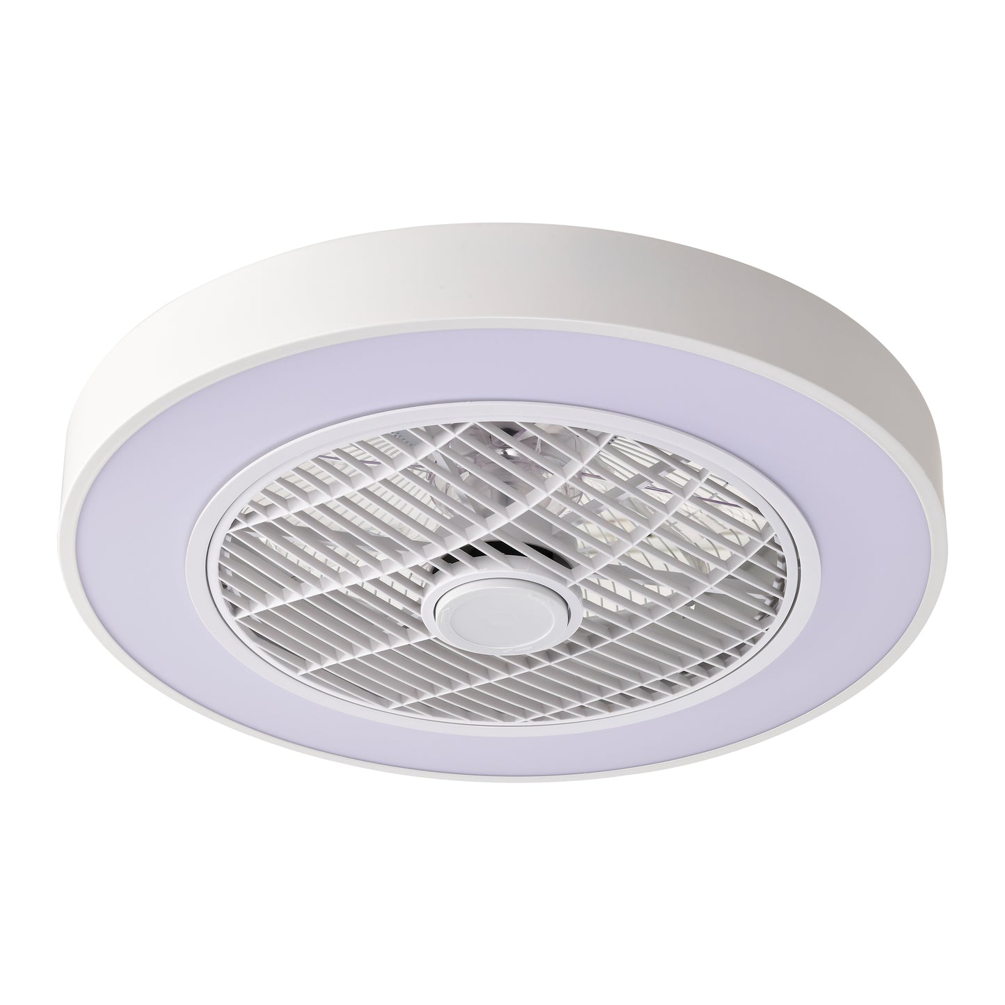 20 in. Indoor White Low Profile Ceiling Fan with Integrated Light with Remote Control and Reversible Blades