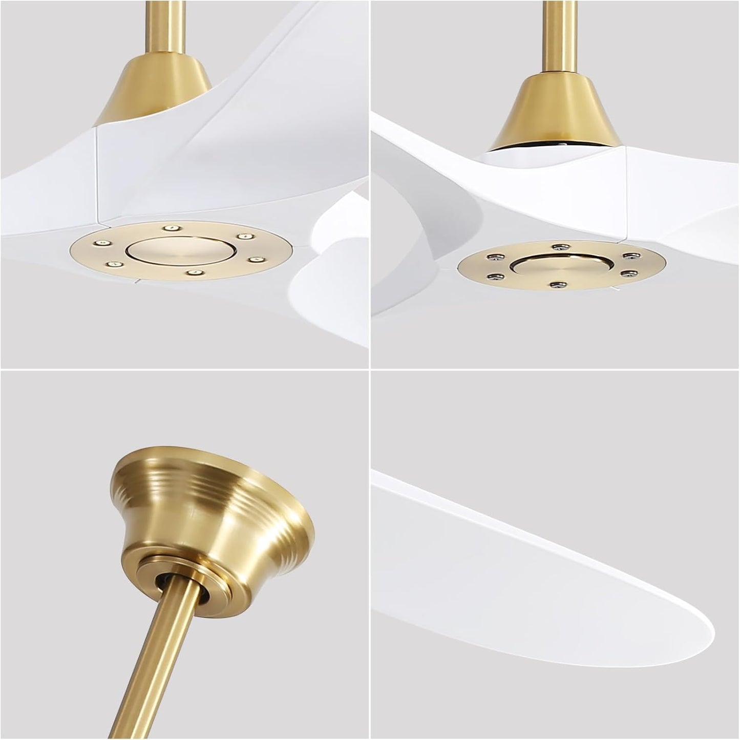 60 Inch Modern ABS Ceiling Fan With 6 Speed Smart Remote Control Reversible DC Motor For Bedroom Living Room
