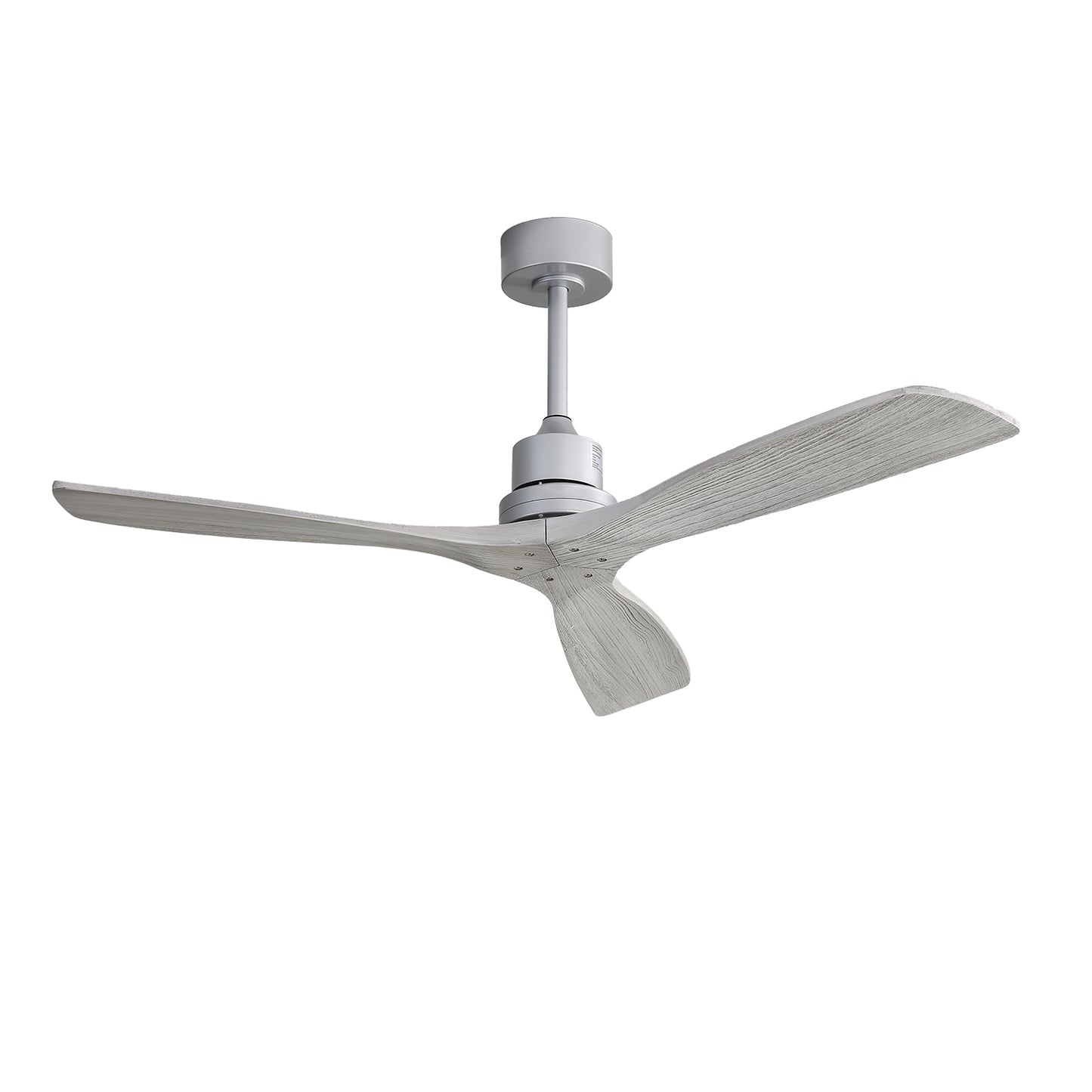 52 Inch Ceiling Fan No Light, with Remote Control Solid Wood Fan Blade Reversible Dc Motor For Bedroom