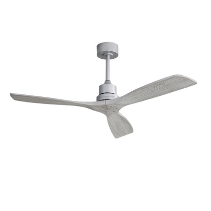 52 Inch Ceiling Fan No Light, with Remote Control Solid Wood Fan Blade Reversible Dc Motor For Bedroom