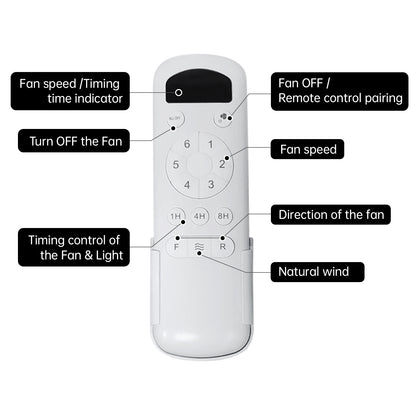 52 Inch Ceiling Fan No Light, with Remote Control Solid Wood Fan Blade Reversible Dc Motor For Bedroom