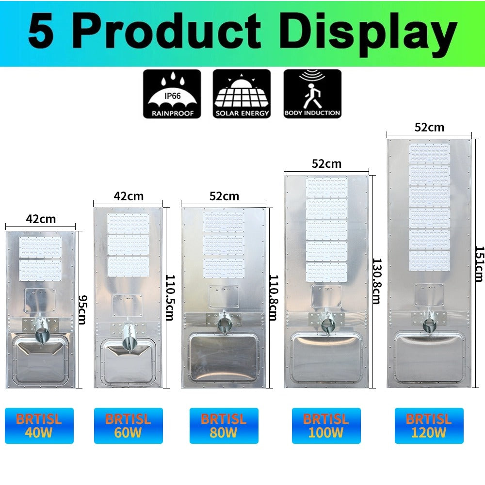 40W High-endurance smart solar street lights Aluminum alloy