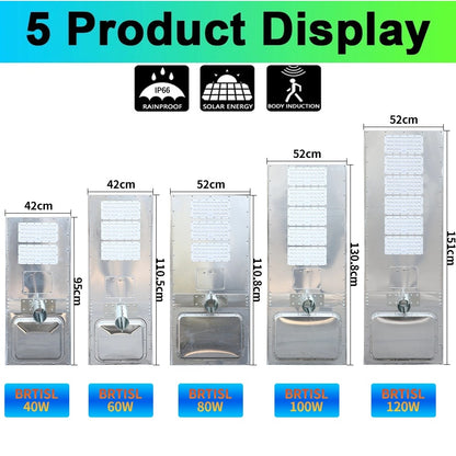 40W High-endurance smart solar street lights Aluminum alloy