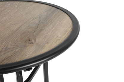 3pcs Outdoor Bar Set, Patio Bar Table and Chairs Set, Bar Height Patio Set - 2 x Swivel Bar Chairs , 1 x Round Bar Table(DPC Wood-Like)-Grey