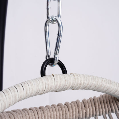 Outdoor Egg Hanging Chair with Stand, Patio Wicker Swing Egg Chair Indoor Swinging Chair Outdoor Hammock Egg Chair BLUE