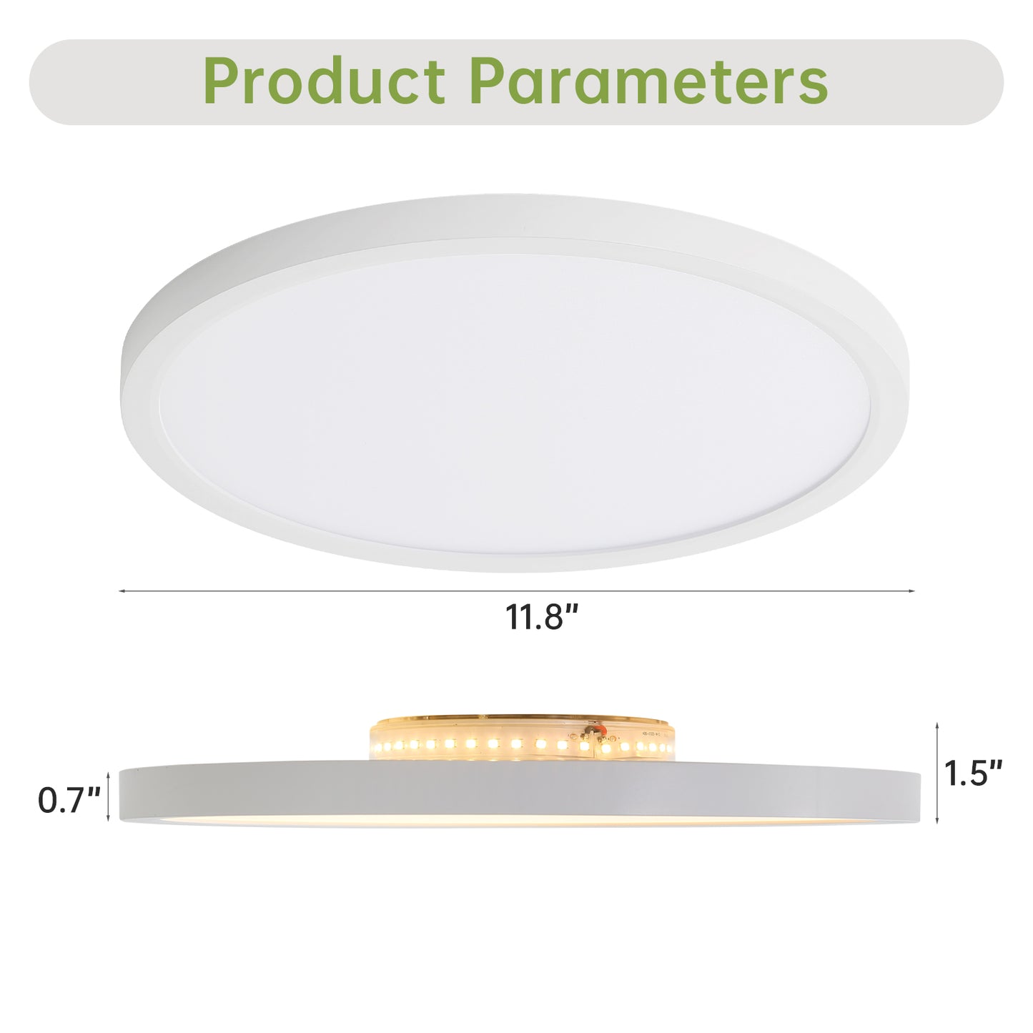 11.8 Inch Flush Mount Ceiling Light, 20W LED+Nightlight Ceiling Light Fixture for Kitchen Bedroom Living Room