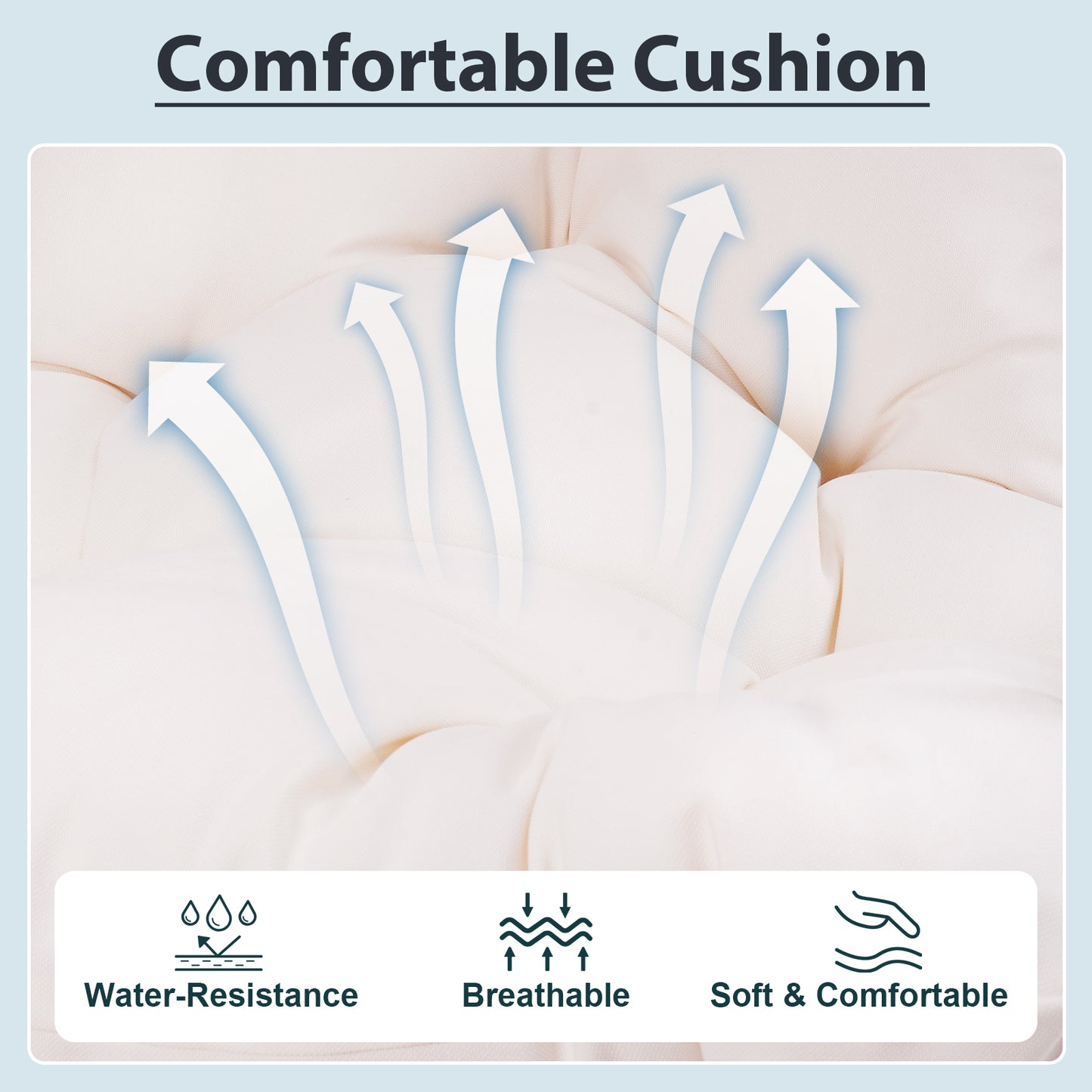 Outdoor Egg Hanging Chair with Stand, Patio Wicker Swing Egg Chair Indoor Swinging Chair Outdoor Hammock Egg Chair Off-white