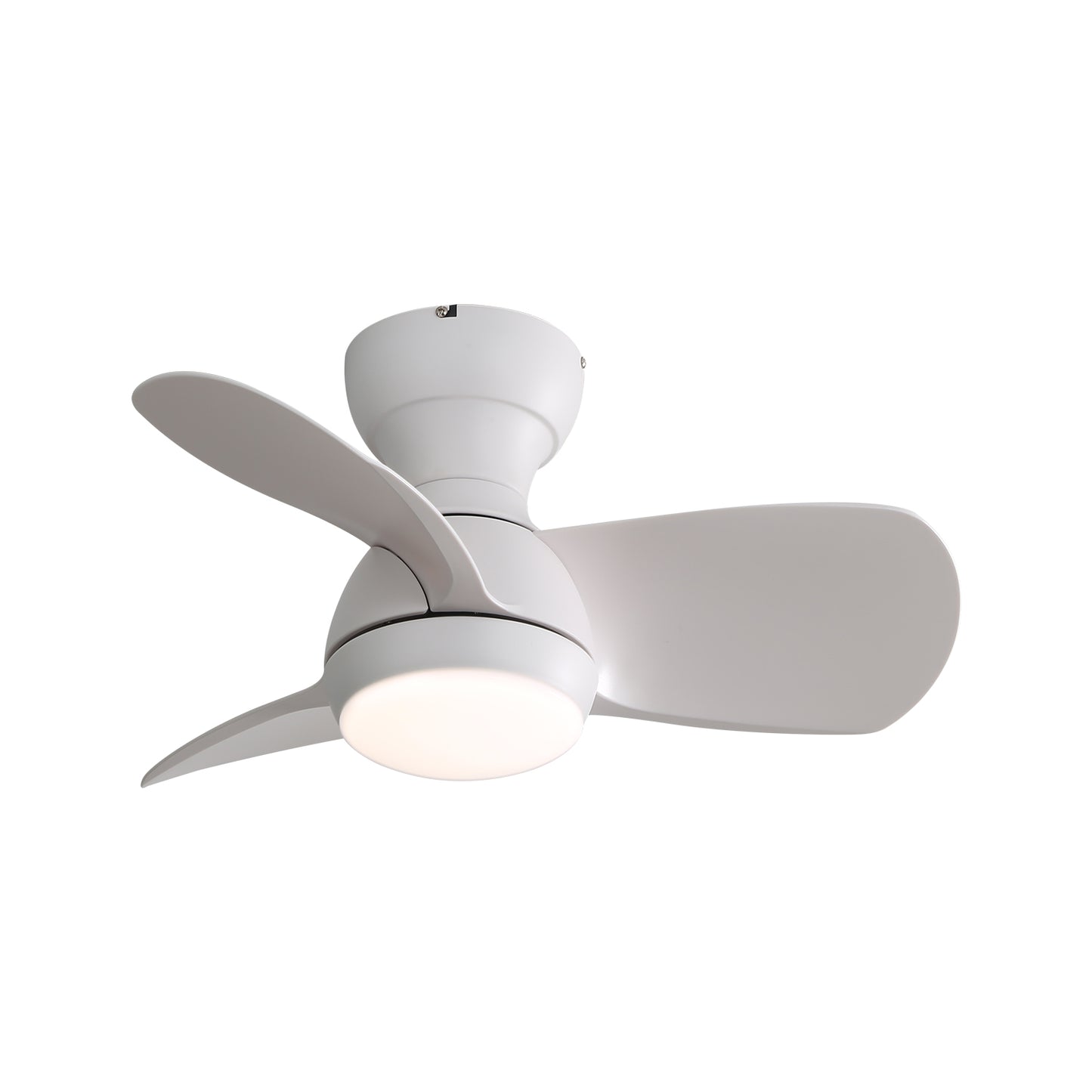 23 Inch Indoor Ceiling Fan With 3 Color Dimmable 3 ABS Blades Remote Control Reversible DC Motor White With 18W Led Light