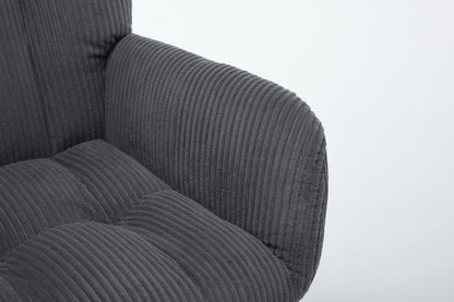 Modern Nursery Rocking Chair, Upholstered Glider Chair with High Backrest, Rocker Accent Armchair with Solid Wood Legs for Nursery Bedroom Living Room DARK GRAY