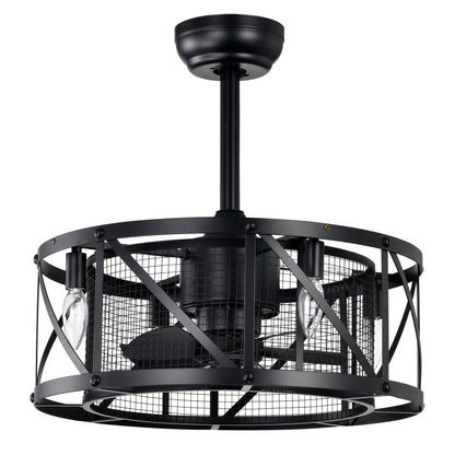 20''Industrial 5-Blade Ceiling Fan with remote control ,5 ABS Blades small size ceiling fan--Black Matte