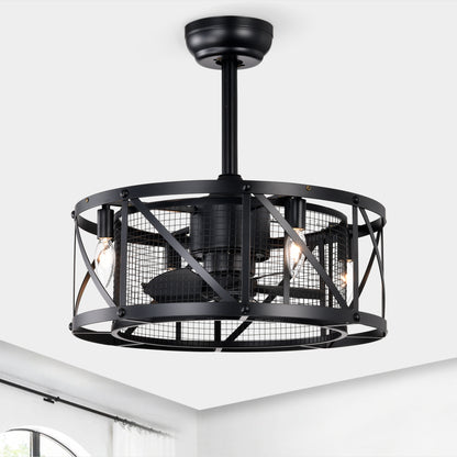 20''Industrial 5-Blade Ceiling Fan with remote control ,5 ABS Blades small size ceiling fan--Black Matte