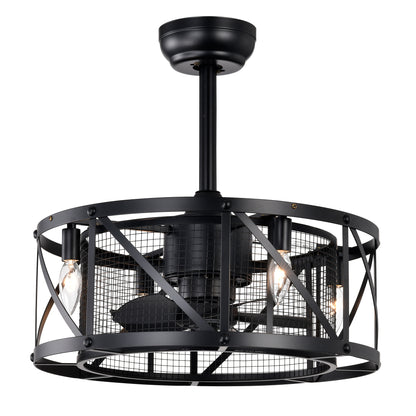 20''Industrial 5-Blade Ceiling Fan with remote control ,5 ABS Blades small size ceiling fan--Black Matte