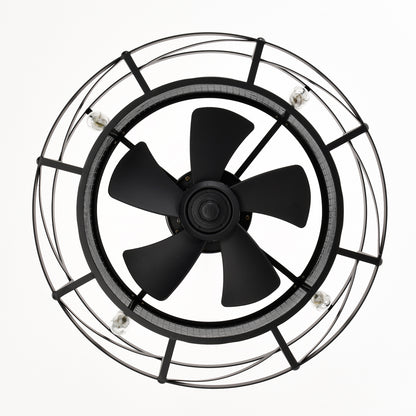 20''Industrial 5-Blade Ceiling Fan with remote control ,5 ABS Blades small size ceiling fan--Black Matte