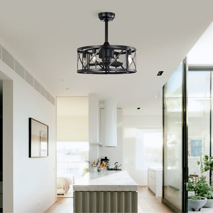 20''Industrial 5-Blade Ceiling Fan with remote control ,5 ABS Blades small size ceiling fan--Black Matte