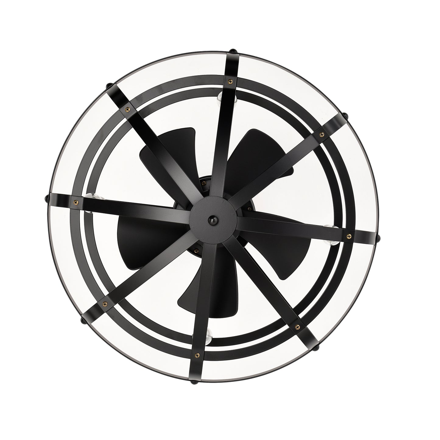 Hot Sell Industrial Ceiling Fan Light Kit for Living Room Bedroom Kitchen and Bladeless Caged Ceiling Fan with Lights