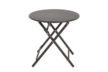 3 Piece Patio set, Outdoor Camping Chairs with Breathable Textilene Fabric, folding table with steel table top, 2chairs and 1table set ( Brown)