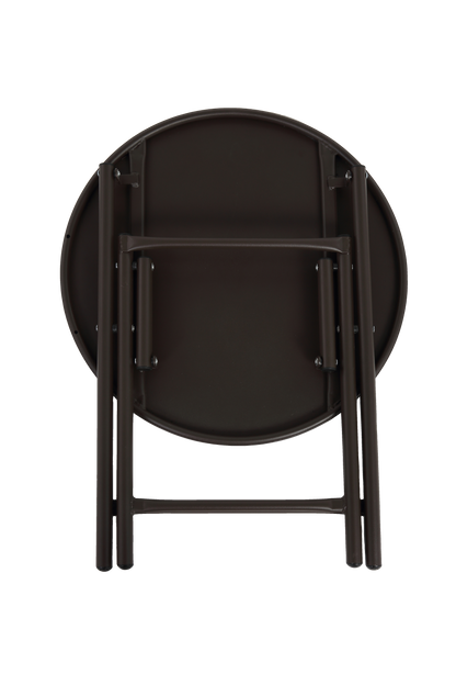 3 Piece Patio set, Outdoor Camping Chairs with Breathable Textilene Fabric, folding table with steel table top, 2chairs and 1table set ( Brown)
