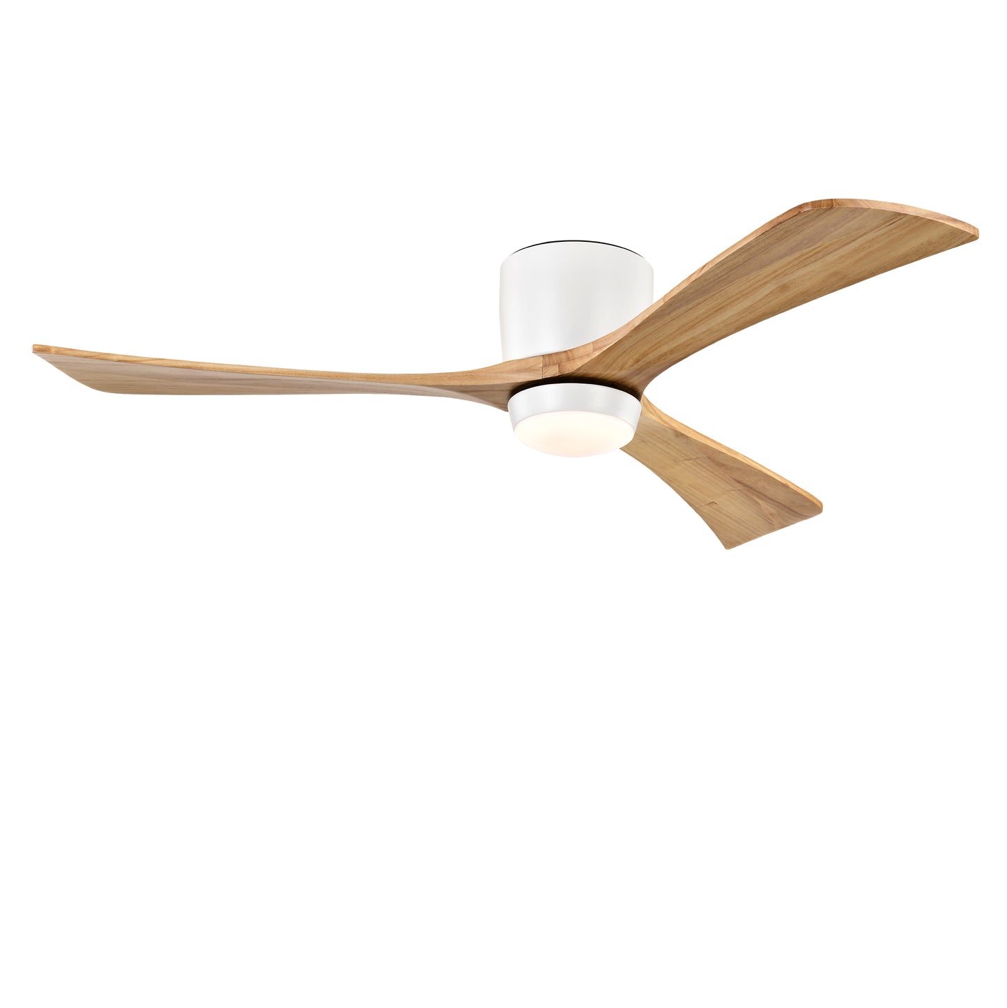 52" Ceiling Fan with Lights Remote Control,Quiet DC Motor 3 Blade Ceiling Fans 6 Speed Levels,Reversible Ceiling Fan, for Patio Living Room, Bedroom, Office,Indoor.(White +Natural)