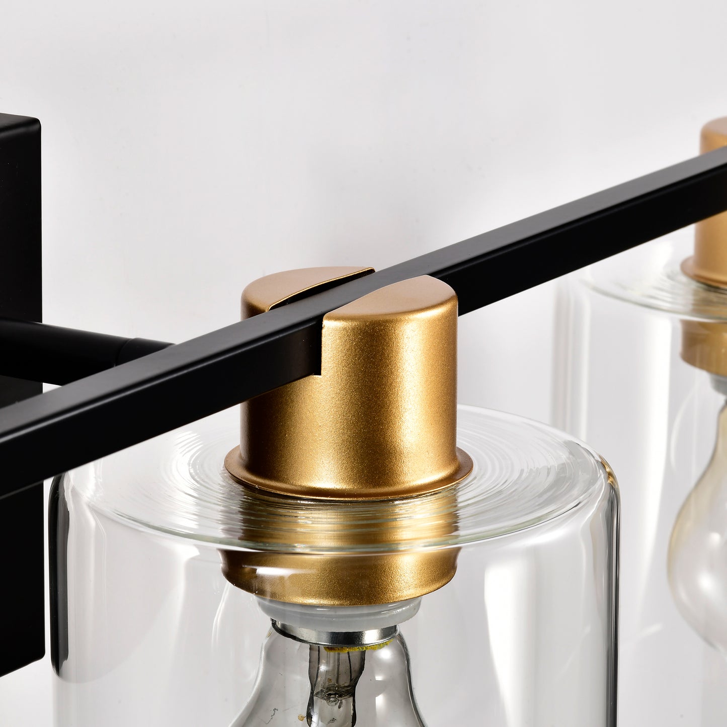 4-Light Bathroom Light Fixtures((Does Not Include Light Bulbs), Modern Vanity Lights with Glass Shade, Vintage Light Fixture Bathroom Over Mirror Wall Lights for Kitchen Dinning Room Bedroom Hallway