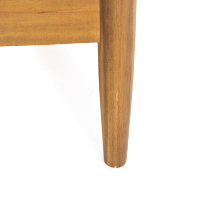 Patio Loveseat and Coffee Table Set, Patio Furniture Set with Cushion, Acacia Wood Frame Conversation Set for Garden, Backyard, Porch and Poolside, Minimalistic Style