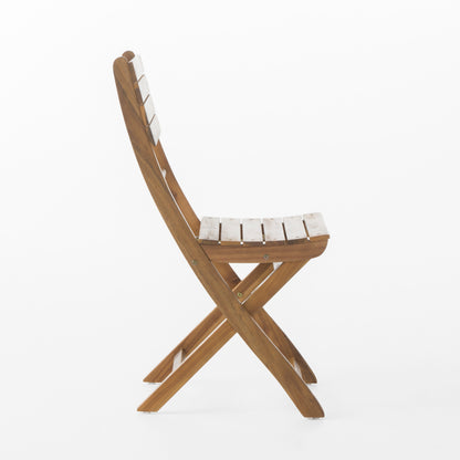 Outdoor Acacia Wood Folding Dining Chair (Set of 2),Natural