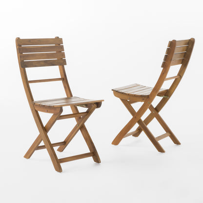 Outdoor Acacia Wood Folding Dining Chair (Set of 2),Natural