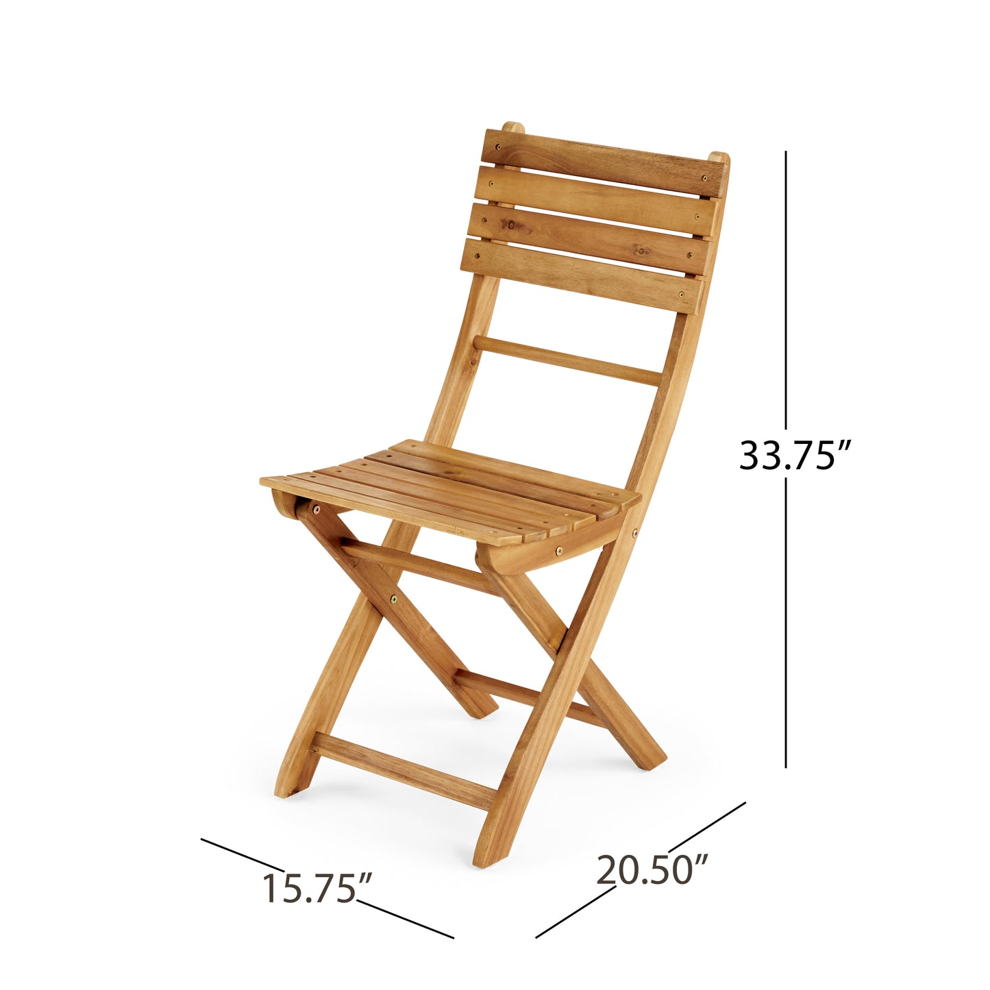 Outdoor Acacia Wood Folding Dining Chair (Set of 2),Natural