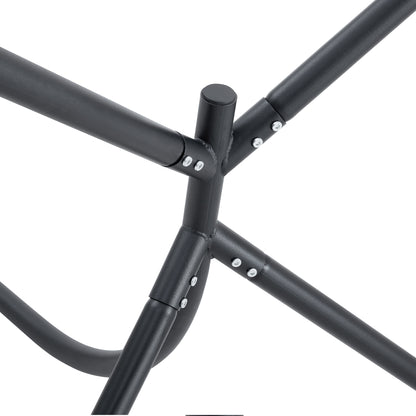 GRHeavy-Duty Iron Hanging Chair with Wicker Weave – Single Person Swing for Indoor/Outdoor (Gray)