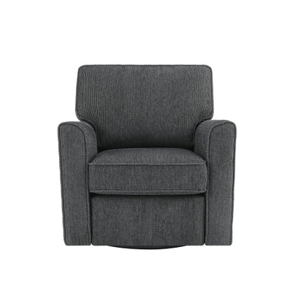360° Swivel Chair Accent Barrel Armchair Swivel Sofa Chair with Side Pockets for Living Room, Bedroom, Office and Hotel, Grey
