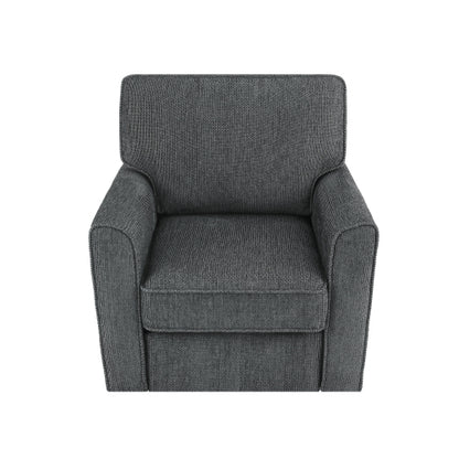360° Swivel Chair Accent Barrel Armchair Swivel Sofa Chair with Side Pockets for Living Room, Bedroom, Office and Hotel, Grey