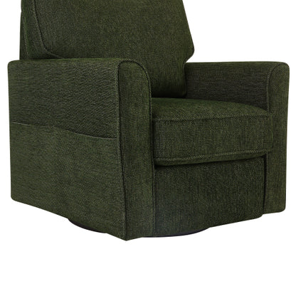360° Swivel Chair Accent Barrel Armchair Swivel Sofa Chair with Side Pockets for Living Room, Bedroom, Office and Hotel, Green