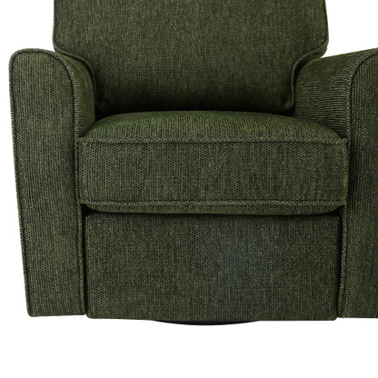 360° Swivel Chair Accent Barrel Armchair Swivel Sofa Chair with Side Pockets for Living Room, Bedroom, Office and Hotel, Green