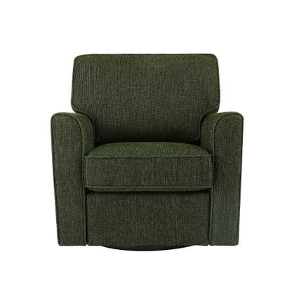 360° Swivel Chair Accent Barrel Armchair Swivel Sofa Chair with Side Pockets for Living Room, Bedroom, Office and Hotel, Green