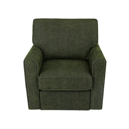 360° Swivel Chair Accent Barrel Armchair Swivel Sofa Chair with Side Pockets for Living Room, Bedroom, Office and Hotel, Green