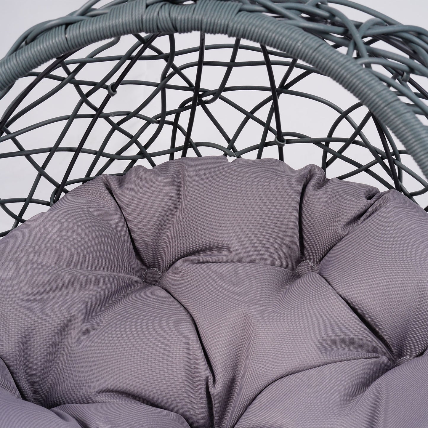 Cat Swing Bed with Stand & Cushion, Cat Egg Chair with Rattan Wicker Appearance, Indoor Hanging Swinging Cat Bed for Cats, Small Dogs, and Small Animals.Gray.