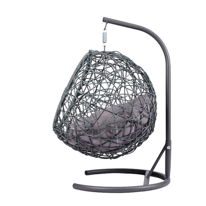 Cat Swing Bed with Stand & Cushion, Cat Egg Chair with Rattan Wicker Appearance, Indoor Hanging Swinging Cat Bed for Cats, Small Dogs, and Small Animals.Gray.