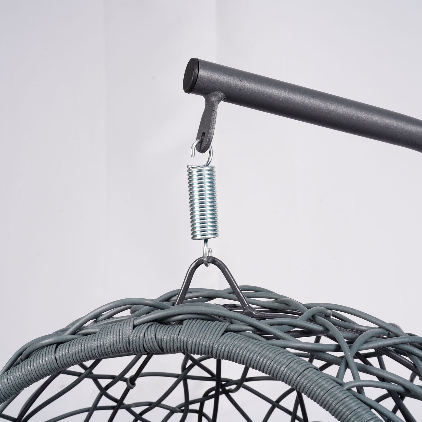 Cat Swing Bed with Stand & Cushion, Cat Egg Chair with Rattan Wicker Appearance, Indoor Hanging Swinging Cat Bed for Cats, Small Dogs, and Small Animals.Gray.