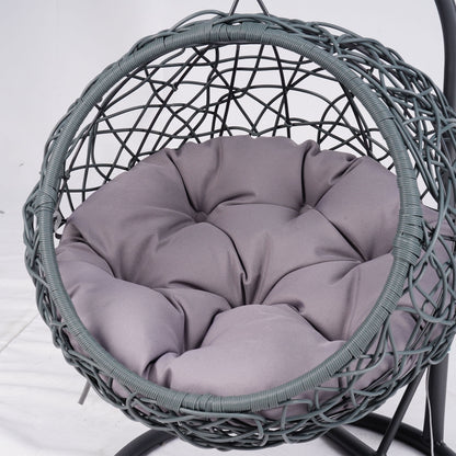 Cat Swing Bed with Stand & Cushion, Cat Egg Chair with Rattan Wicker Appearance, Indoor Hanging Swinging Cat Bed for Cats, Small Dogs, and Small Animals.Gray.