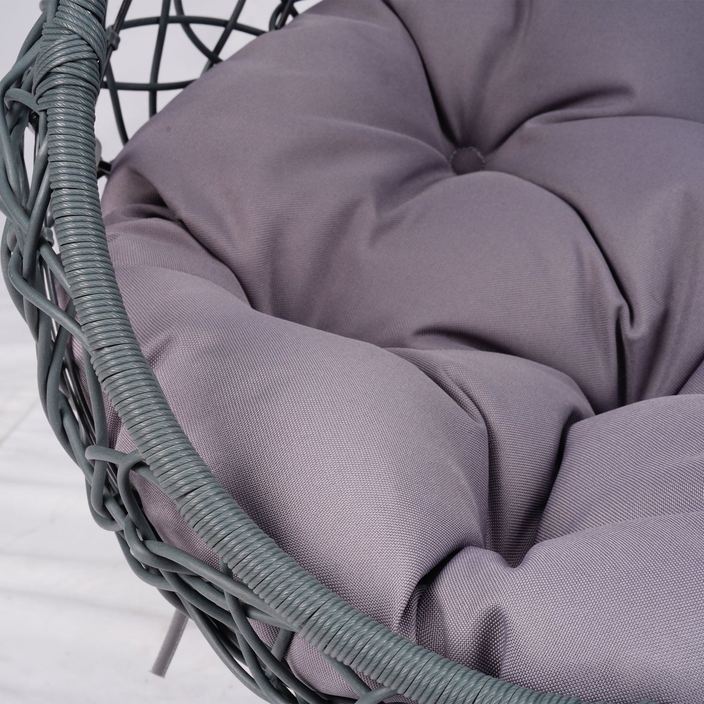 Cat Swing Bed with Stand & Cushion, Cat Egg Chair with Rattan Wicker Appearance, Indoor Hanging Swinging Cat Bed for Cats, Small Dogs, and Small Animals.Gray.