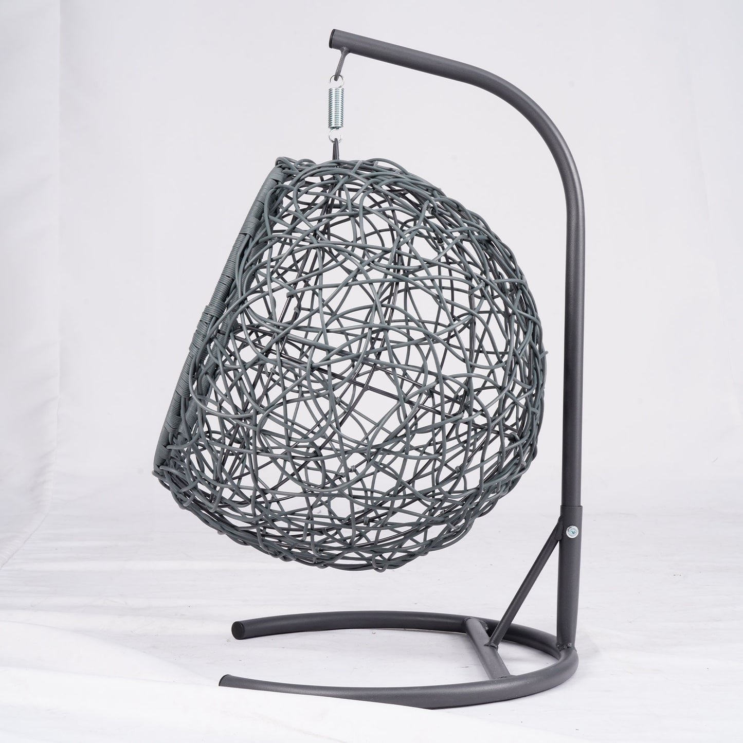 Cat Swing Bed with Stand & Cushion, Cat Egg Chair with Rattan Wicker Appearance, Indoor Hanging Swinging Cat Bed for Cats, Small Dogs, and Small Animals, Brown