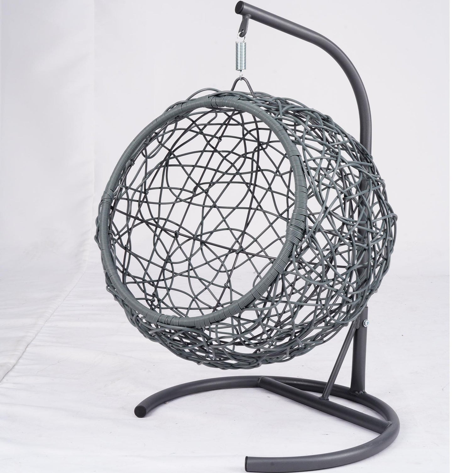 Cat Swing Bed with Stand & Cushion, Cat Egg Chair with Rattan Wicker Appearance, Indoor Hanging Swinging Cat Bed for Cats, Small Dogs, and Small Animals, Brown