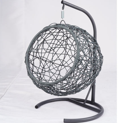 Cat Swing Bed with Stand & Cushion, Cat Egg Chair with Rattan Wicker Appearance, Indoor Hanging Swinging Cat Bed for Cats, Small Dogs, and Small Animals, Brown