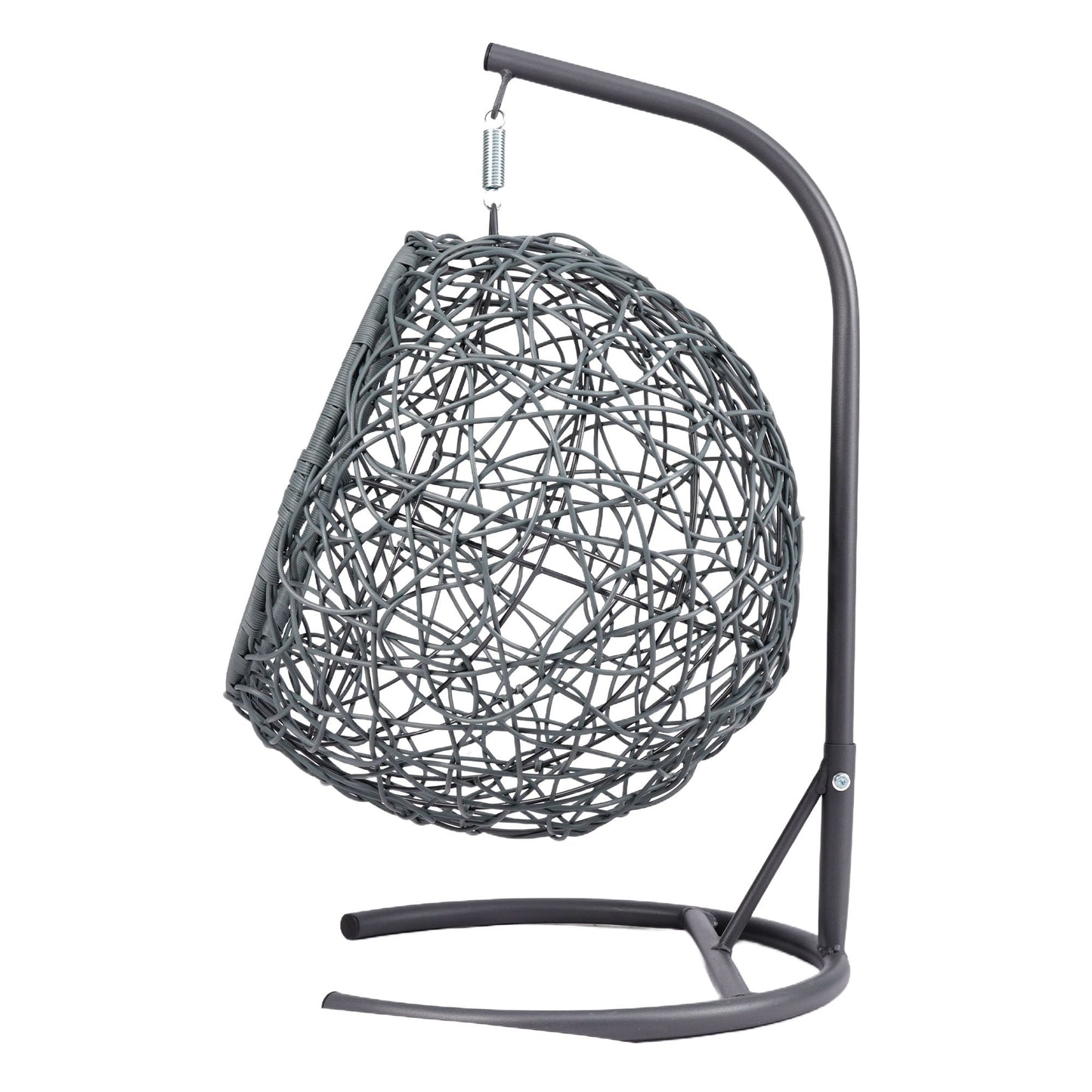 Cat Swing Bed with Stand & Cushion, Cat Egg Chair with Rattan Wicker Appearance, Indoor Hanging Swinging Cat Bed for Cats, Small Dogs, and Small Animals, Brown