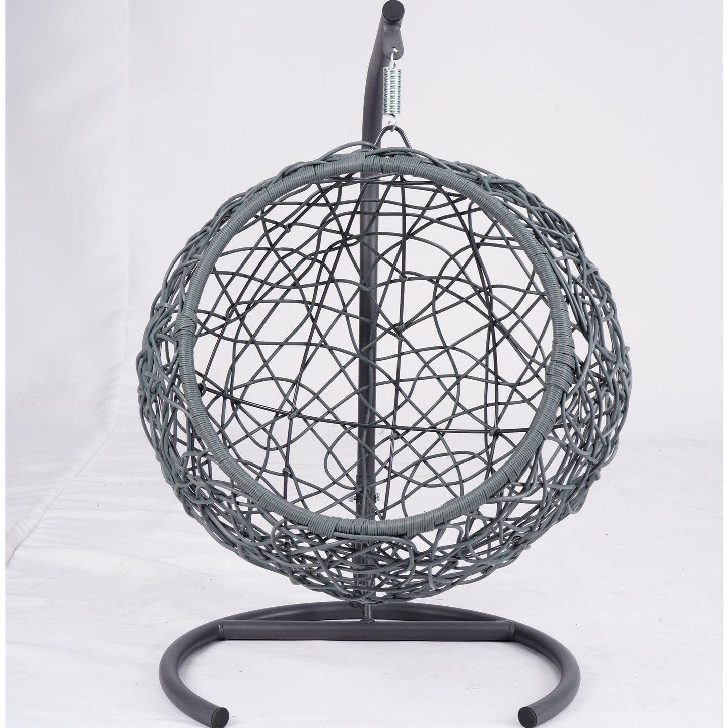 Cat Swing Bed with Stand & Cushion, Cat Egg Chair with Rattan Wicker Appearance, Indoor Hanging Swinging Cat Bed for Cats, Small Dogs, and Small Animals, Brown