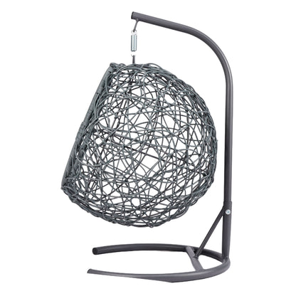Cat Swing Bed with Stand & Cushion, Cat Egg Chair with Rattan Wicker Appearance, Indoor Hanging Swinging Cat Bed for Cats, Small Dogs, and Small Animals, Yellow