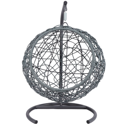 Cat Swing Bed with Stand & Cushion, Cat Egg Chair with Rattan Wicker Appearance, Indoor Hanging Swinging Cat Bed for Cats, Small Dogs, and Small Animals, Yellow