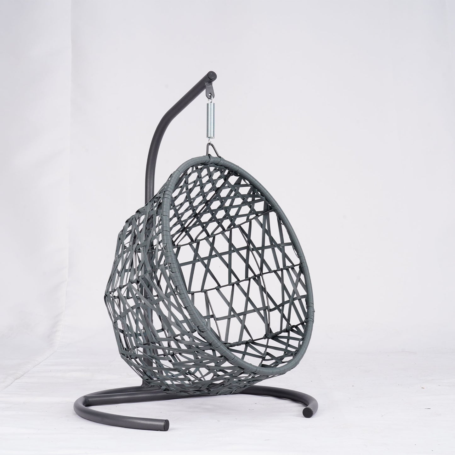 Cat Swing Bed with Stand & Cushion, Cat Egg Chair with Rattan Wicker Appearance, Indoor Hanging Swinging Cat Bed for Cats, Small Dogs, and Small Animals,Brown