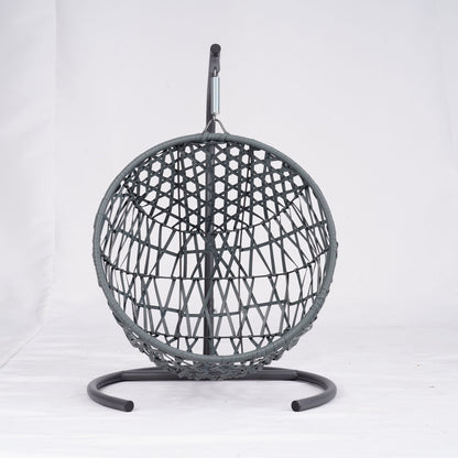 Cat Swing Bed with Stand & Cushion, Cat Egg Chair with Rattan Wicker Appearance, Indoor Hanging Swinging Cat Bed for Cats, Small Dogs, and Small Animals,Green