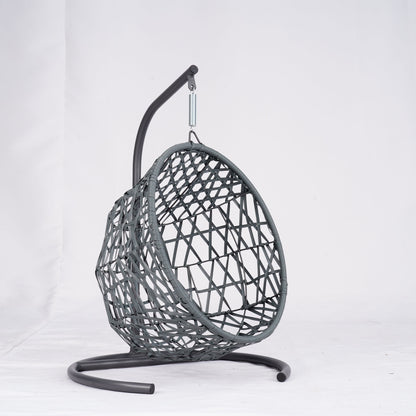 Cat Swing Bed with Stand & Cushion, Cat Egg Chair with Rattan Wicker Appearance, Indoor Hanging Swinging Cat Bed for Cats, Small Dogs, and Small Animals,Green